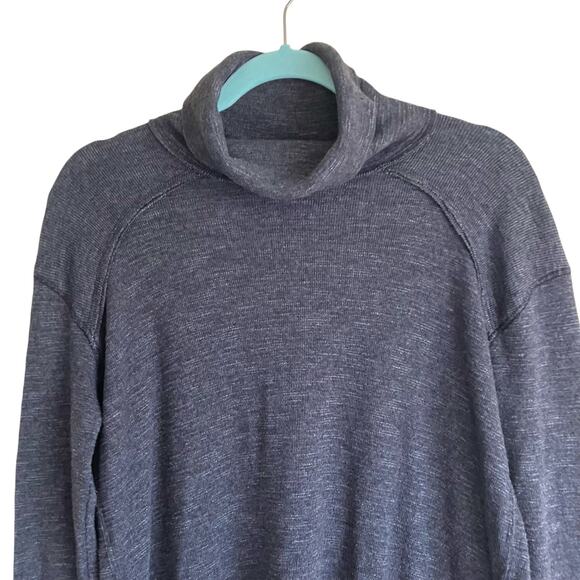 Free People We the Free Sz M Turtleneck Split Back Relaxed Top Charcoal Gray - Picture 4 of 16